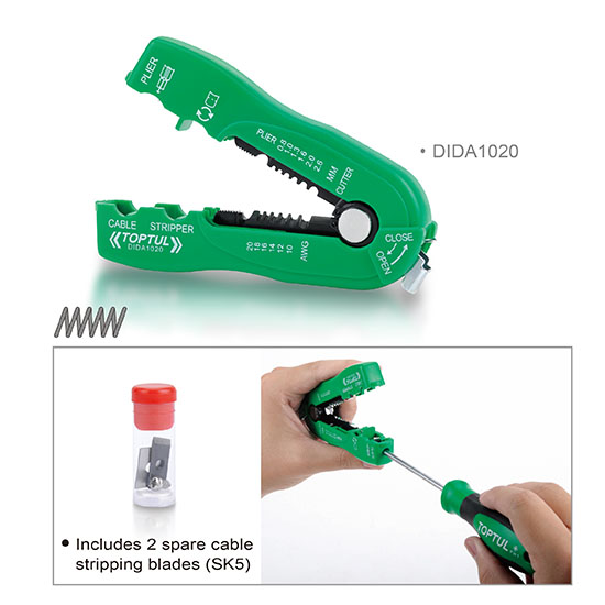 Dụng cụ tuốt dây điện đa năng Toptul DIDA1020